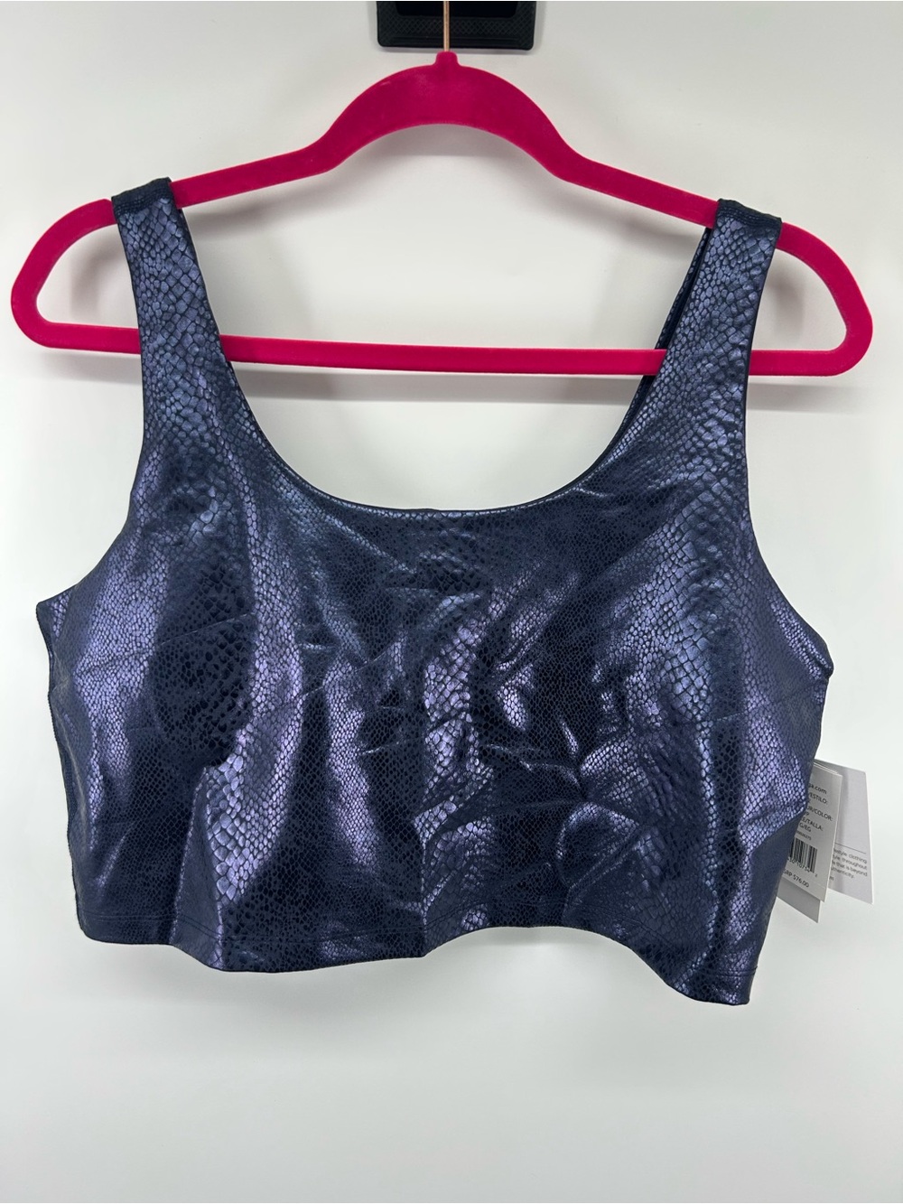 Beyond Yoga Metallic Navy Snakeskin Crop Tank